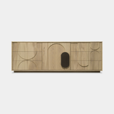 Caffe Latte Boma Sideboard in decapé oak and bronze