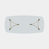 Bond Luxury Glass Dining Table with Luminous Golden Legs, top view
