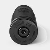 Bossolo Engraved Cartridge Luxury Vase, shown in polished black