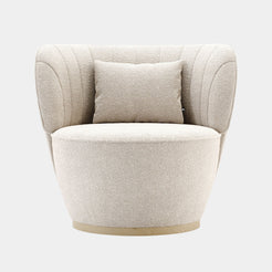 Bouclé Rounded Luxury Swivel Armchair