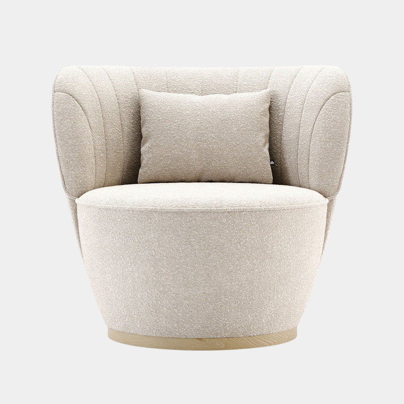 Bouclé Rounded Luxury Swivel Armchair