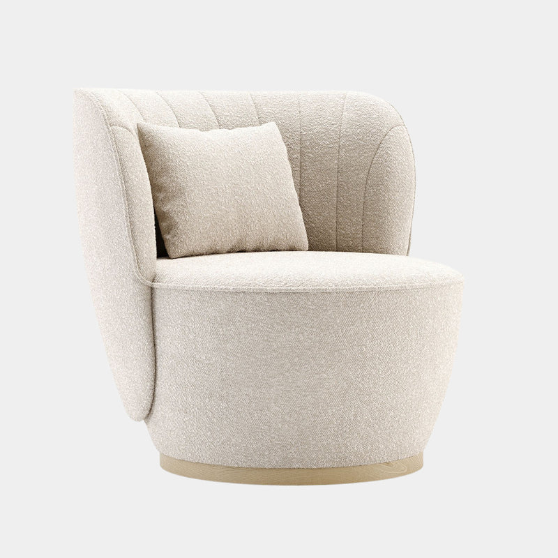 Bouclé Rounded Luxury Swivel Armchair
