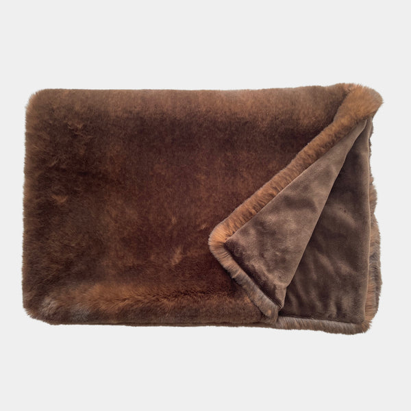 Brown Premium Faux Fur Throw