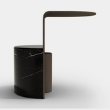 Caffe Latte Brutte Side Table in Nero Marquina marble and bronze