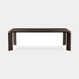C.Z. Rectangular Marble Luxury Dining Table in Coffee Moka Sablé wood