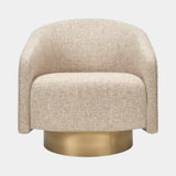 Casa Magna Boemia Armchair, oatmeal fabric with a brass toned base, available from Touched Interiors UK