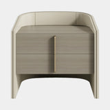 Casa Magna Coralina I Bedside Table, wood veneer drawers in a lacquered shell, available from Touched Interiors UK