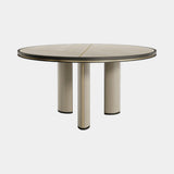 Casa Magna Orion Dining Table, wood veneer top with ivory legs, available from Touched Interiors UK