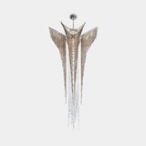 Castro Lighting Atlantida Chandelier in gold-plated brass with clear crystals, available from Touched Interiors UK
