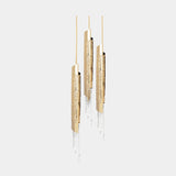Castro Lighting Avolto Suspension Lamp in hammered gold-plated brass with crystals, available from Touched Interiors UK