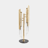 Castro Lighting Avolto Table Lamp in hammered gold-plated brass with crystals, available from Touched Interiors UK