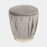 Castro Lighting Blossom Stool in upholstery with a gold brass base, available from Touched Interiors UK