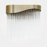 Castro Lighting Flow Wall Light in gold-plated brass with clear glass, available from Touched Interiors UK