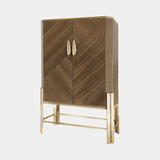 Castro Lighting Dionysus Cabinet in polished brass with a marble top, available from Touched Interiors UK