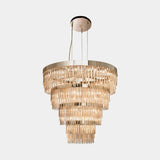 Castro Lighting Streamline IV Chandelier in gold-plated brass, available from Touched Interiors UK
