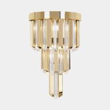 Castro Lighting Skylar Wall Light in gold-plated brass with crystals, available from Touched Interiors UK