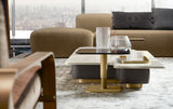 Catone modular sofa with a marble coffee table in a living room