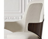 Celeste Luxury Ergonomic Executive Desk Chair with Premium Wood Accents, alternative angle