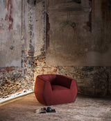 Cervaro Faceted Leather Luxury Armchair in a room setting