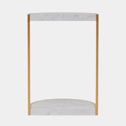 Christopher Guy White Carrara Marble Side Table