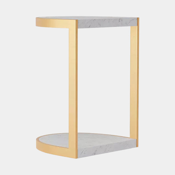 Christopher Guy White Carrara Marble Side Table