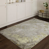 Cloud Metallic Gold Luxury Rug, shown in a room setting