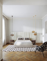 Colosseum Diamond Stitched Luxury Bedstead styled in a luxury interior