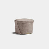 Colosseum Upholstered Luxury Bench: taupe bouclé (Cat B), shown as the round stool