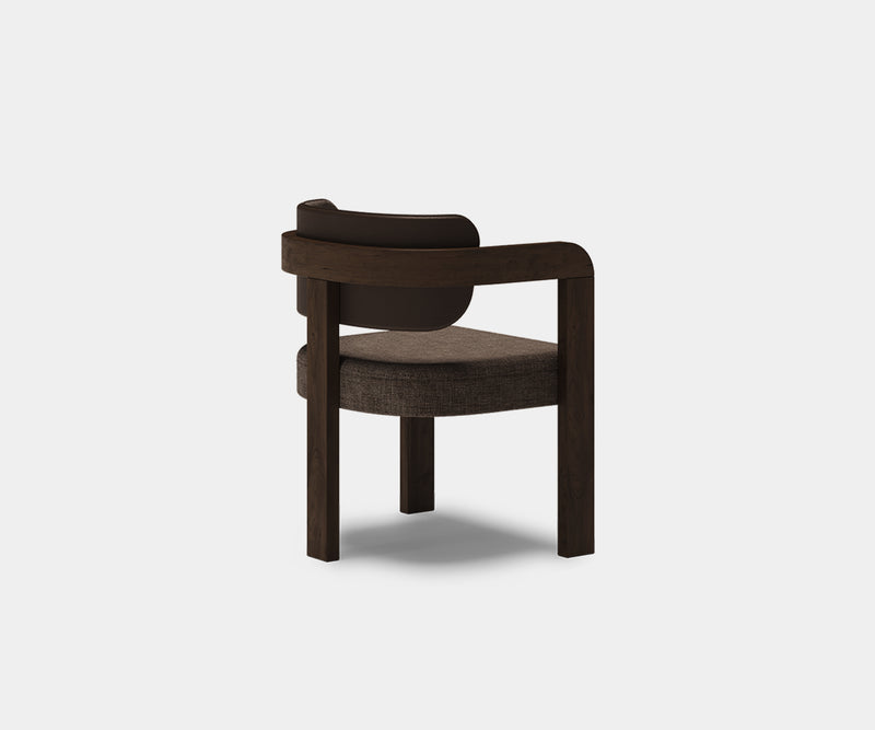 Cream Upholstered Dining Chair: DUO Features Walnut Frame for a Modern Look.