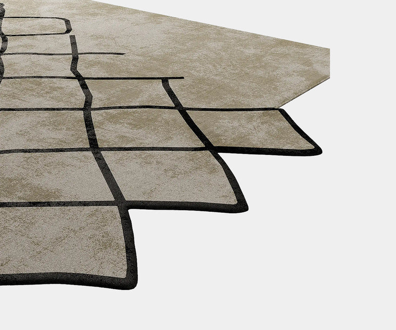 Customisable Havelock Rug showcasing a unique net-like shape, perfect for enhancing high-end real estate with its modern aesthetics and versatile dimensions.