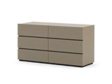 Laskasas Dakar chest of drawers – 6 drawers, Beige Grey Lacquer Matte