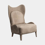 Daytona Lolita High Back Armchair in Camoscio Fango suede
