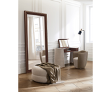 High-end home office desk with wooden structure and metal base, showcasing the Majestic writing desk’s premium craftsmanship