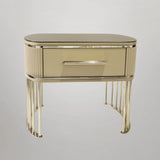 Castro Lighting Grace Bedside Table in polished brass, available from Touched Interiors UK