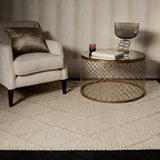 Diamond Hand Woven Wool & Viscose Rug, shown in a room setting