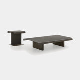 Ditre Italia Avalon Coffee Table, coffee table and side table in a dark wood finish, front view
