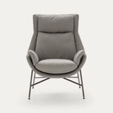 Ditre Italia Beetle Armchair in grey fabric, black metal legs