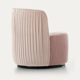 Ditre Italia Chloe Armchair in blush pink fabric, Luxury pleated back