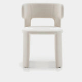 Ditre Italia Lucy Dining Chair, ivory fabric, front view