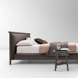 Nathan Bed, dark brown leather, front view