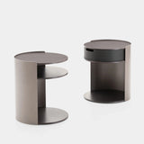 Ditre Italia Skin Bedside Table, shelf and drawer versions shown together, front view