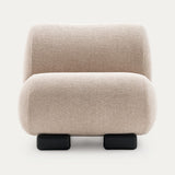 Ditre Italia Wallaby Armchair in cream textured fabric, grey wood feet