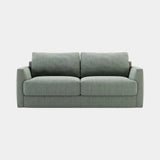 Domkapa Beaumont Sofa Bed, front view, shown in a sage green weave
