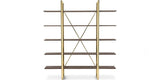 Doria Cross Brace Luxury Bookcase in polished brass