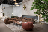 Doria Slender Metal Base Luxury Coffee Table in a room setting