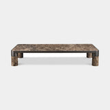 Dorsoduro Cylinder Leg Marble Luxury Coffee Table in Emperador Dark marble