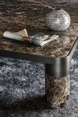 Dorsoduro Cylinder Leg Marble Luxury Coffee Table in a room setting