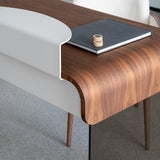 Edison Glass Base Luxury Writing Desk, close-up detail