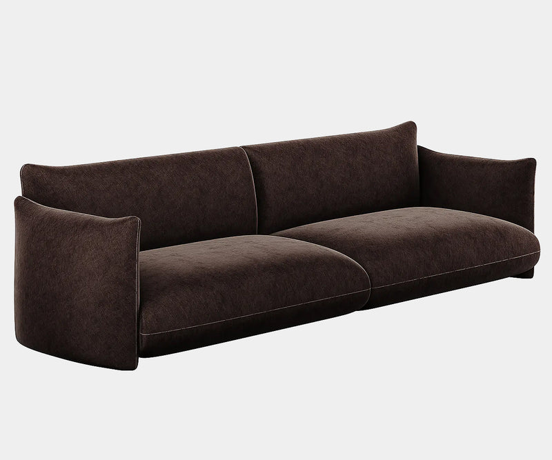 Elegant Marnois Tiong Sofa featuring plush chocolate upholstery, perfect for high-end real estate interiors.