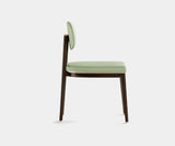 Eucalyptus wood Oscar dining chair with comfortable padded seat and contemporary design.